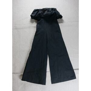 Jonathan Simkhai Jumpsuit Black 4 Puff Sleeveless Off The Shoulder Cotton Linen